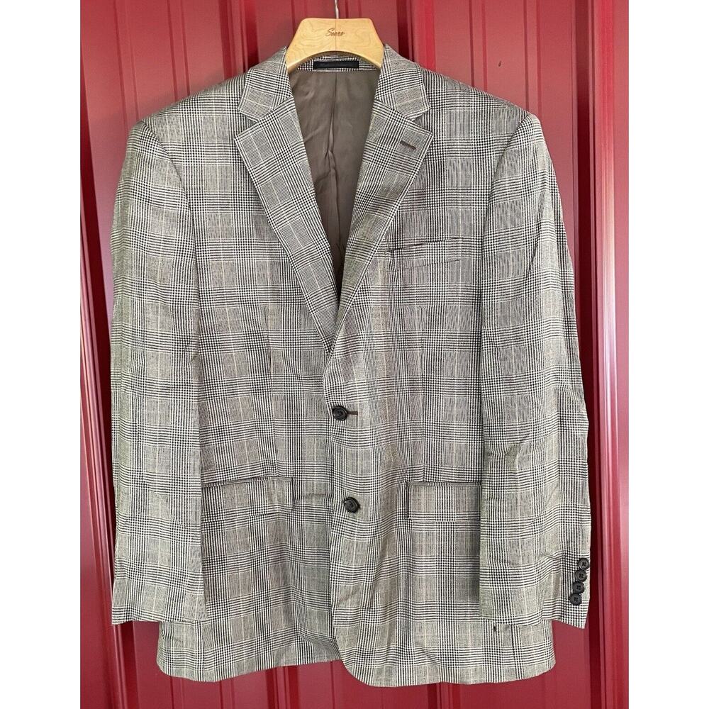 Lauren Ralph Lauren LRL Blazer Plaid Silk Wool Sportcoat Jacket Mens 42R
